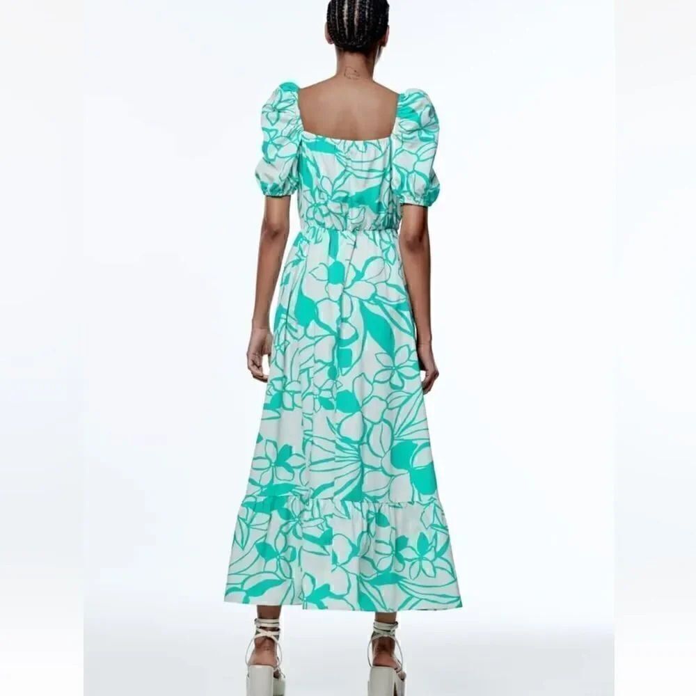 ZARA PRINTED POPLIN DRESS - Picture 9 of 11